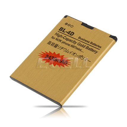 2430MAH High Capacity BL 4D Gold Battery Nokia E5 E7 N8