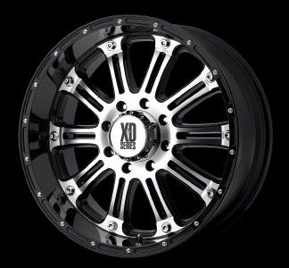 22 inch KMC XD Hoss Black Wheels Rims 5x150 Tundra 30