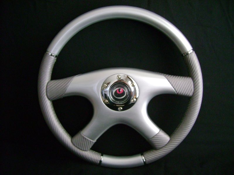 New 15 Carbon Fibre Silver Wood Grain Steering Wheel