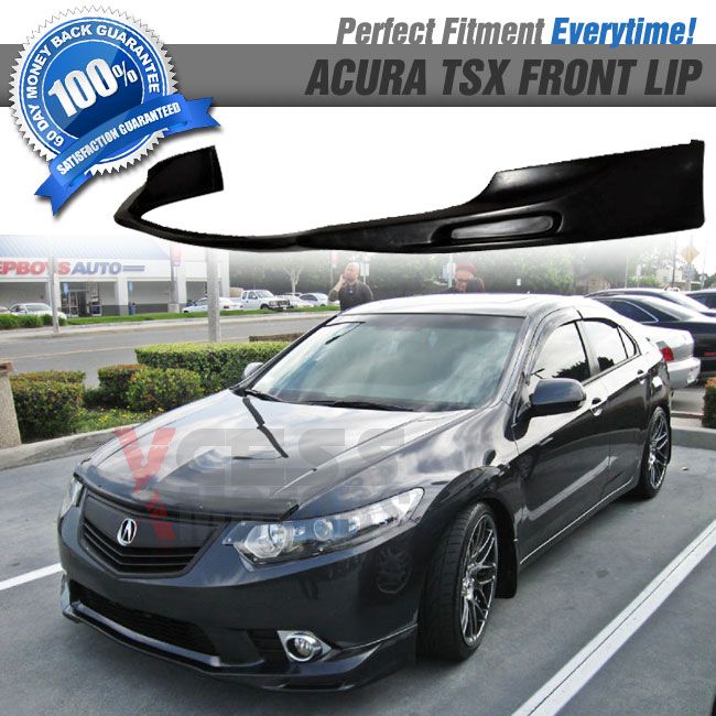 09 10 11 Acura TSX Poly Urethane Black Front Bumper Lip Spoiler