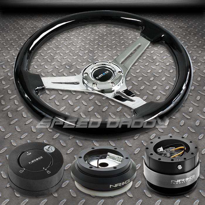 NRG Black Steering Wheel Hub Black Quick Release lb Lock Kit 96 11