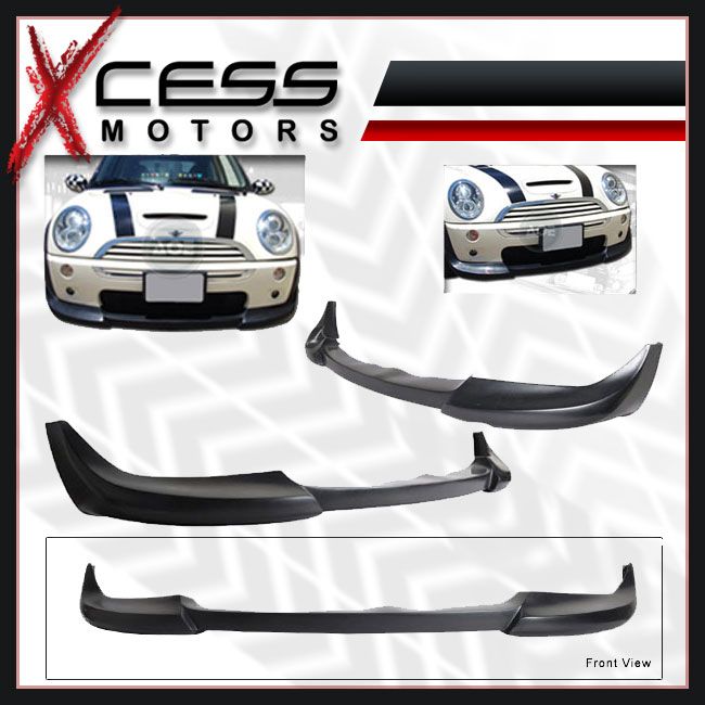 02 06 MINI COOPER S PU FRONT BUMPER LIP BLACK + CARBON FIBER SHEET 60