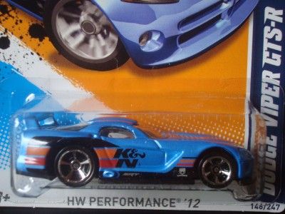 Hot Wheels 2012 HW Performance Series Blue K N Dodge Viper GTSR 146