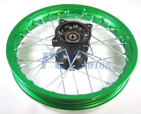 12 Front Green Alum Rim Wheel XR50 CRF50 110 125 12mm 9 RM06G