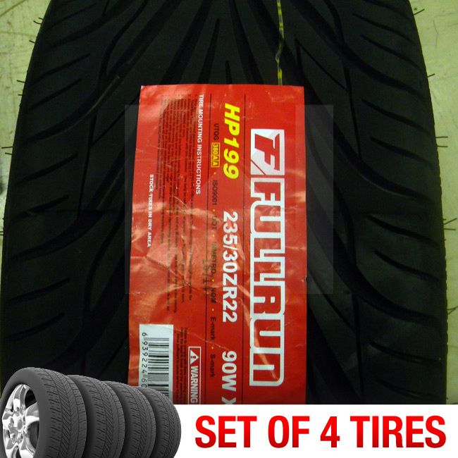 Set of 4 New 235 30R22 Fullrun HP199 Tire Package 235 30 22 2353022