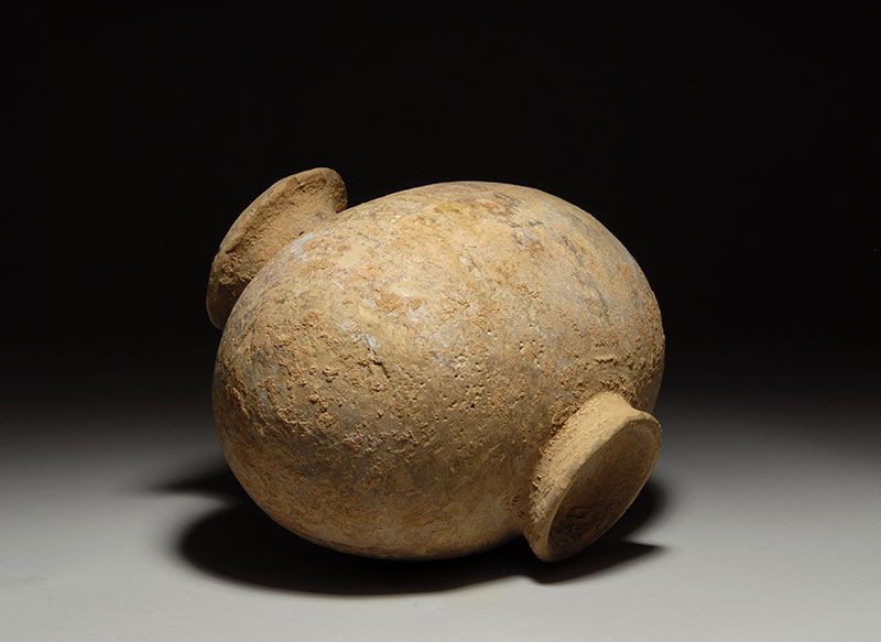 Ancient Chinese Han Dynasty Antique Cocoon Terracotta Jar 200 B C