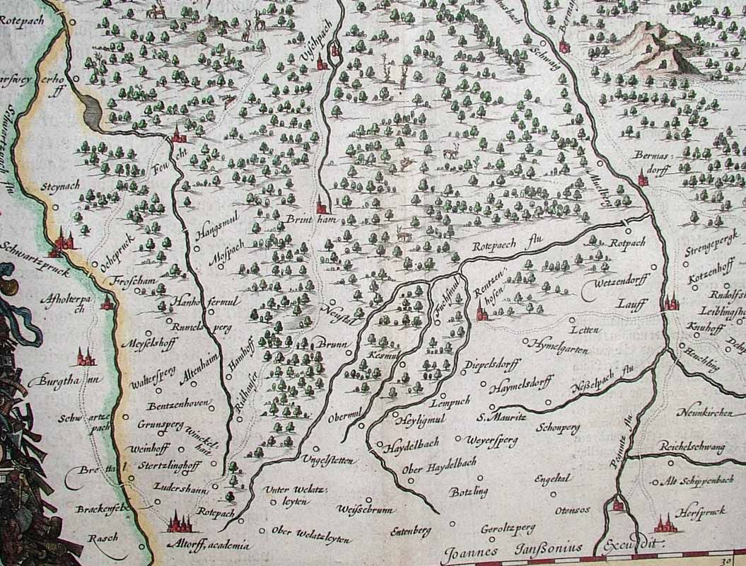 1633 Jansson Ortelius Nöttelein Map Nürnberg Nuremberg