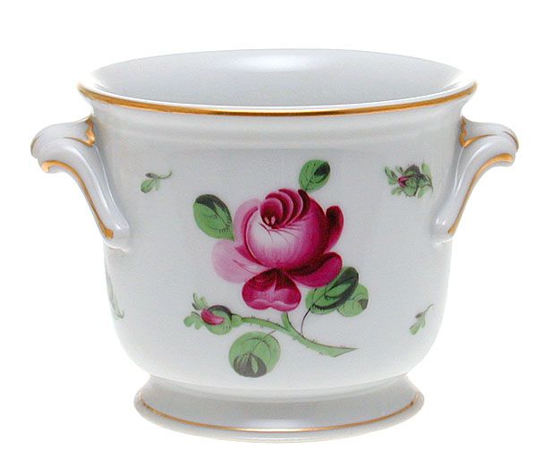 1930s Herend Petites Roses Cachepot Hungary Hungarian