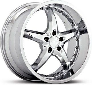 20 inch Ruff Racing 280 Chrome Wheels Rims 5x112 45