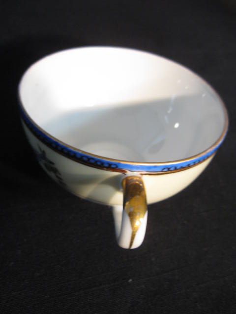 Vintage Noritake China Gold Trim Set 5 Cup Snack Plates