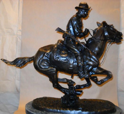 Signed Trooper of The Plains Frederic Remington Bronze