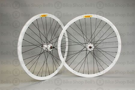 Velocity Deep V Track Wheels White Black Fixed Gear