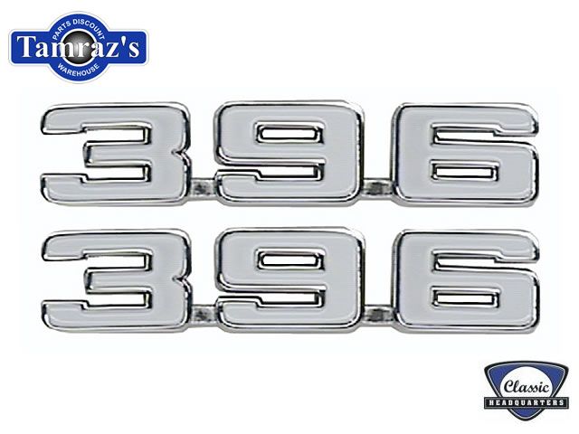 1969 69 Camaro  396  Fender Emblems 1 Pair New