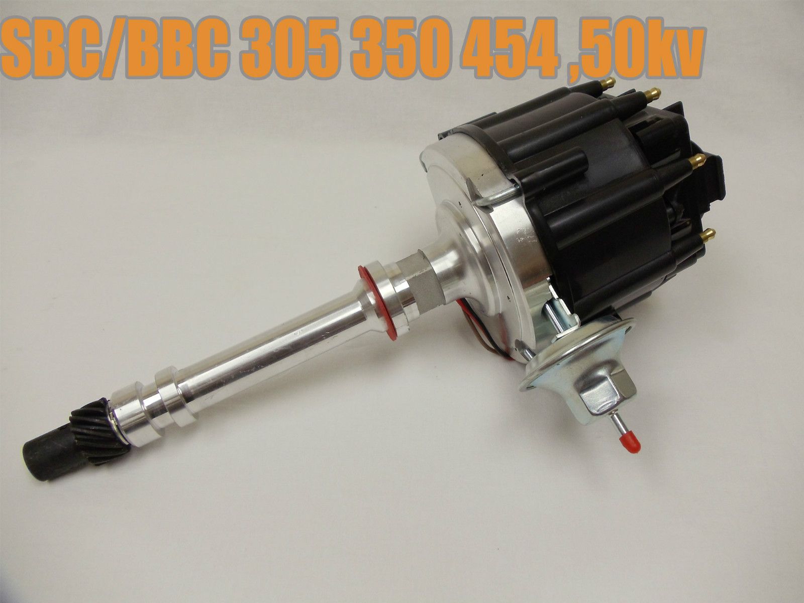 SBC BBC Chevy 305 350 454 V8s Hei Coil Distributor w Black Cap 50K 50