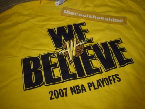  State NBA GS Warriors WE BELIEVE T Shirt NBA 2007 PLAYOFFS NEW XL