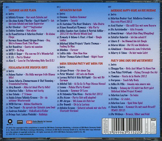 BALLERMANN HITS 2012 3 CD XXL FAN EDITION Dreifach CD Top die NEUE