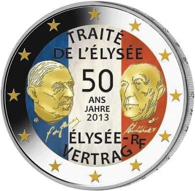 VVK Frankreich 2 Euro 2013 Elysee Vertrag Coloriert