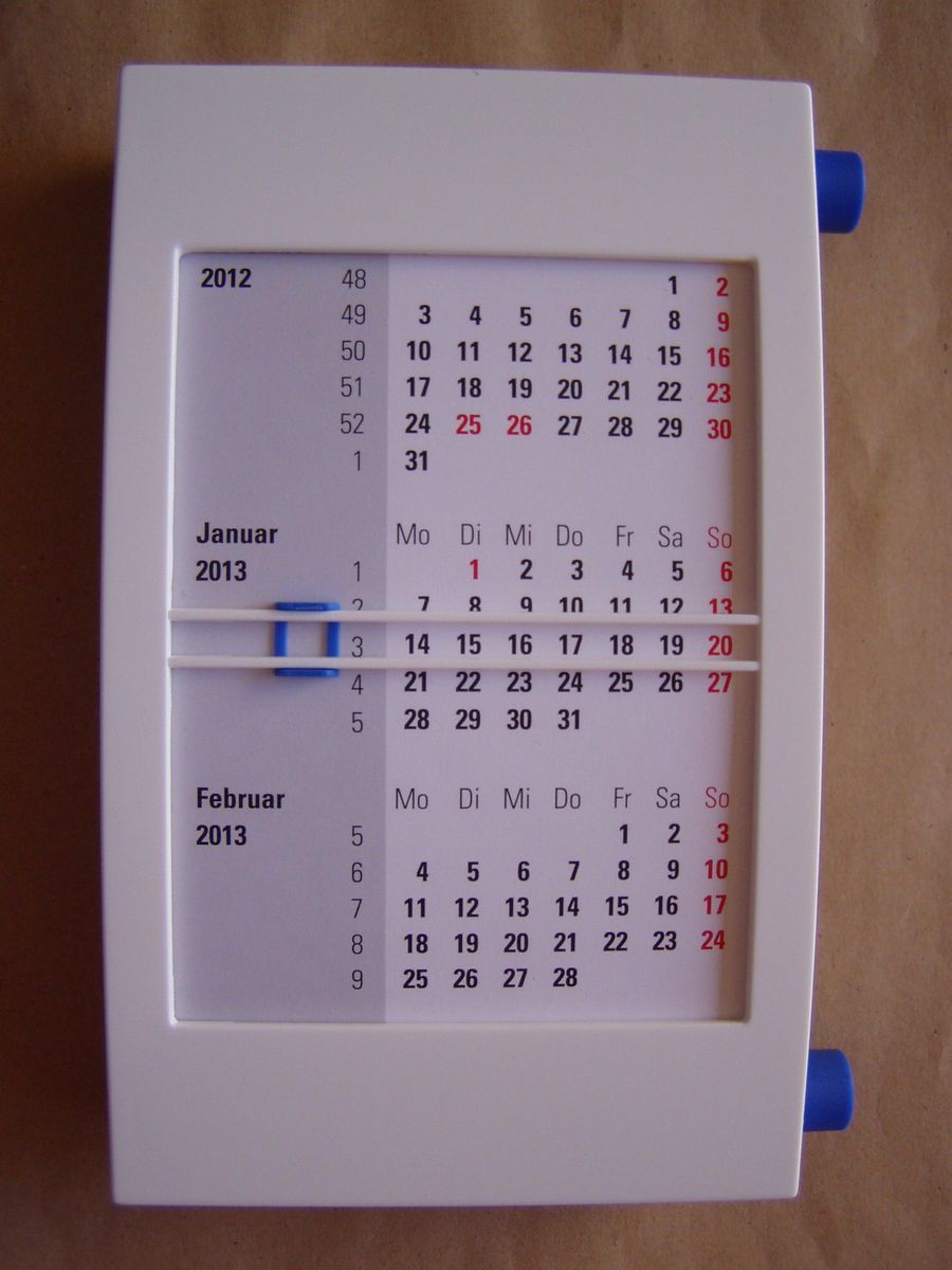 Monats Tischkalender 2013   2014   Drehkalender   Weiß   NEU