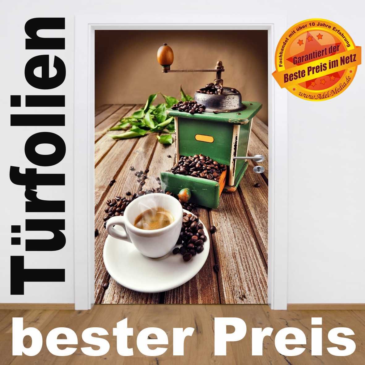 TF10 Kaffee Bohnen Mühle Küche Türfolie Türposter Türtapete