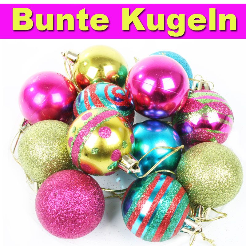 18 Weihnachtskugeln Christbaumkugeln Weihnachtsbaumschmuck bunt Rosa