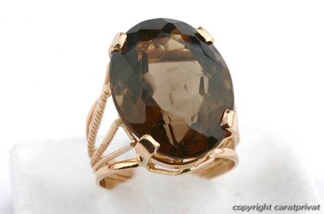 Topasring in 18 kt. 750 Rosegold Ring mit Topas Damenring Rauchtopas