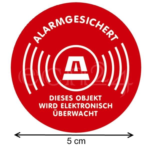 Aufkleber Alarmgesichert Hinweisschild Überwachung K5