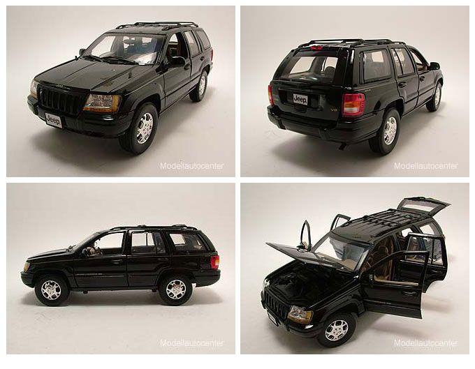 Jeep Grand Cherokee 2001 schwarz, Modellauto 118 / Motormax