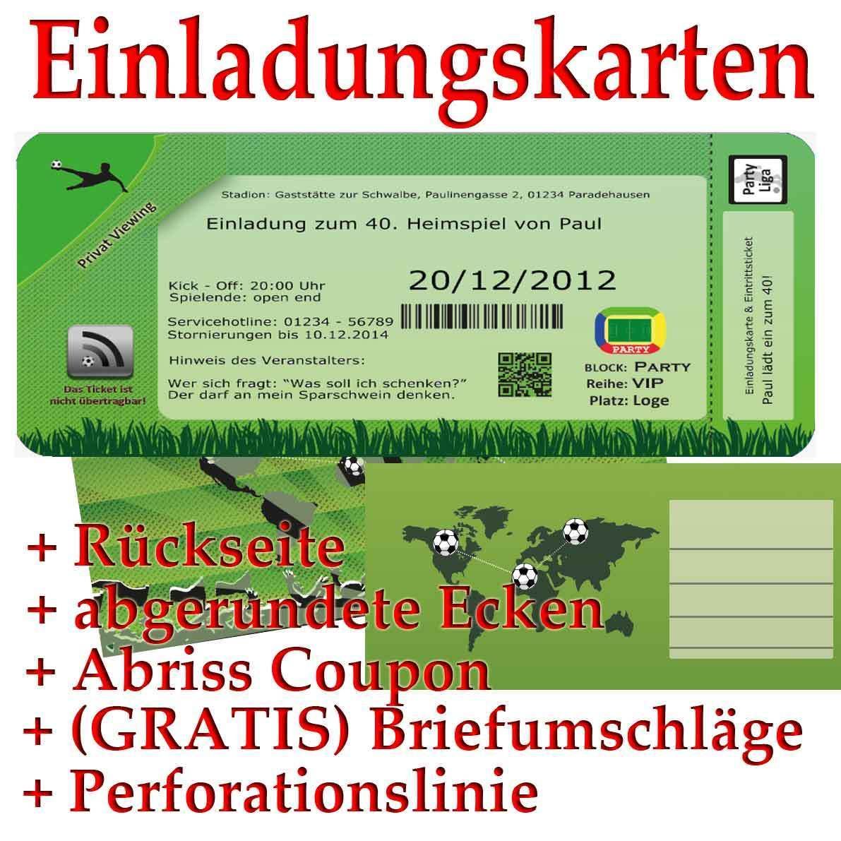 Geburtstag Fussball Einladung Geburtstagseinladung 30 40 50 60