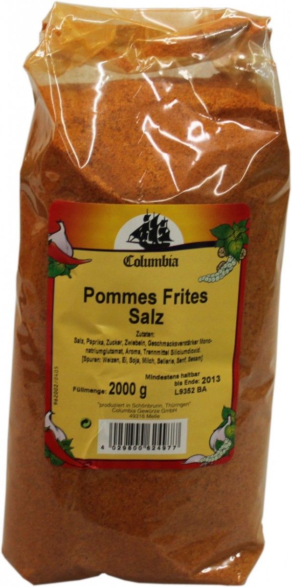 42EUR/1kg) Columbia Pommes Frites Salz 2kg