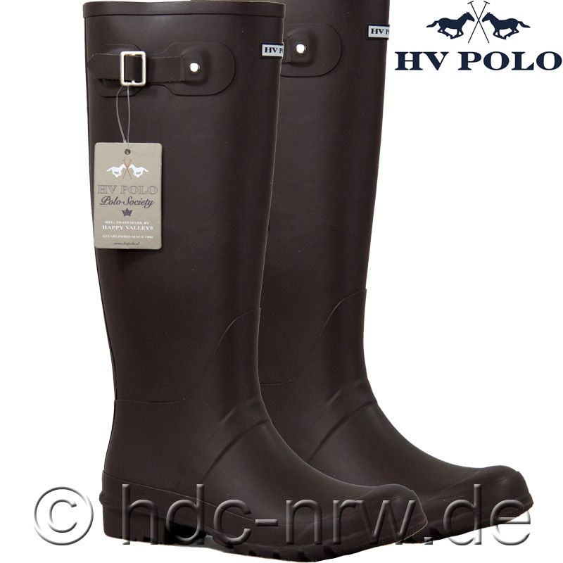 HV POLO schicke Gummistiefel ~ Braun 37 38 39 40 41 ~ Gummireitstiefel