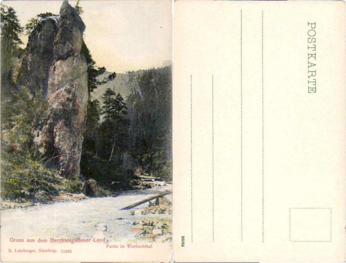 71535;Partie im Wimbachthal Berchtesgaden Wimbach Litho