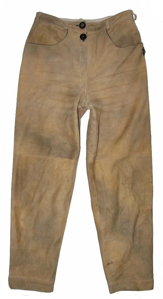 Damen  Trachten  LEDERHOSE / Trachtenhose in beige ca. Gr. 40