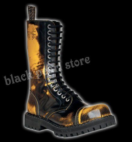 STEEL Springerstiefel 15Loch Punk GELB Boots Gr.41 OVP