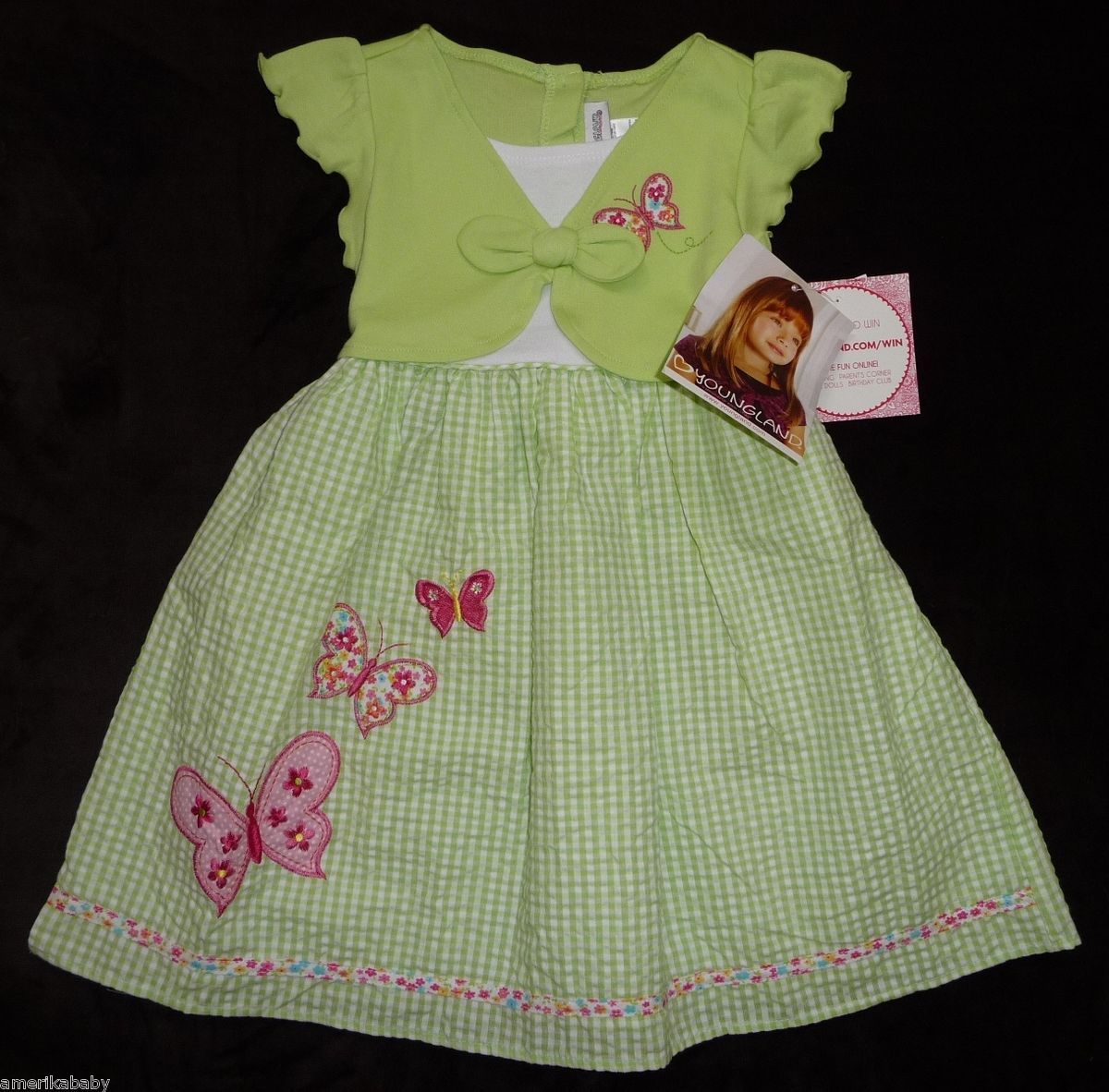 Youngland Mädchen Sommer Kleid mint grün weiß kariert