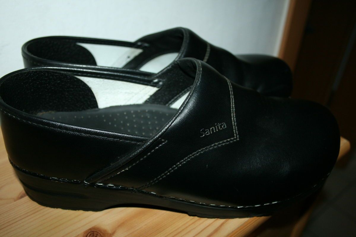 .Holzclogs / Schwedenclogs / Clog / Slipper Gr. 43 schwarz TOP #035