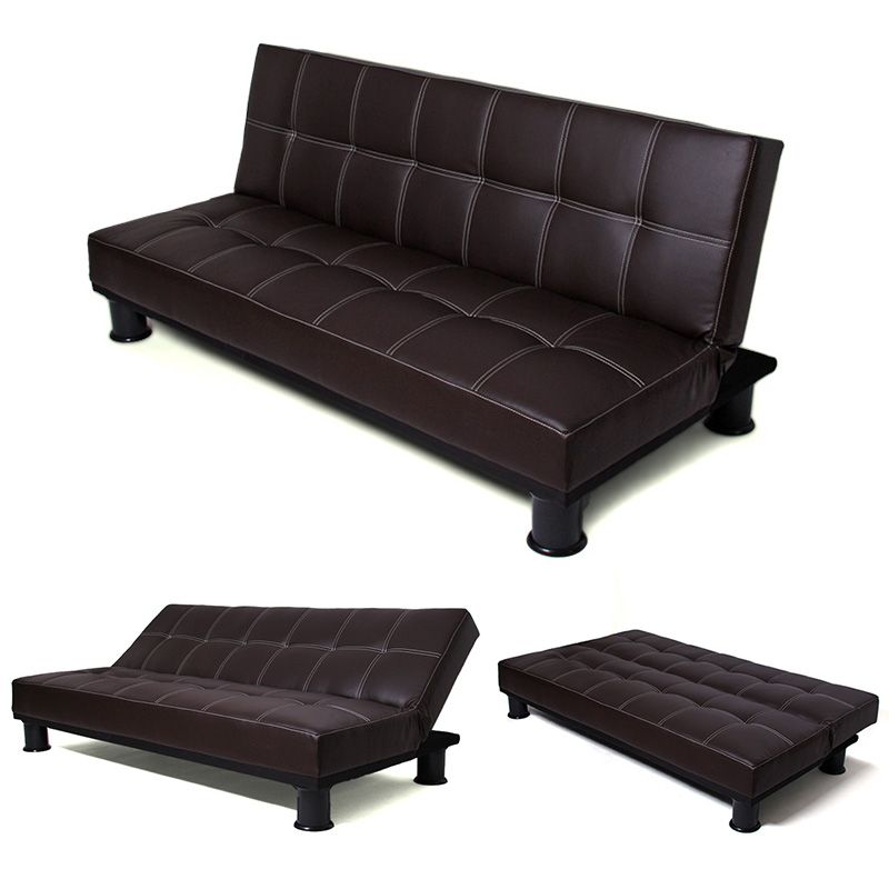 Sofa Couch Melbourne 3er Sofa Schlafsofa, braun, weiß, schwarz, rot