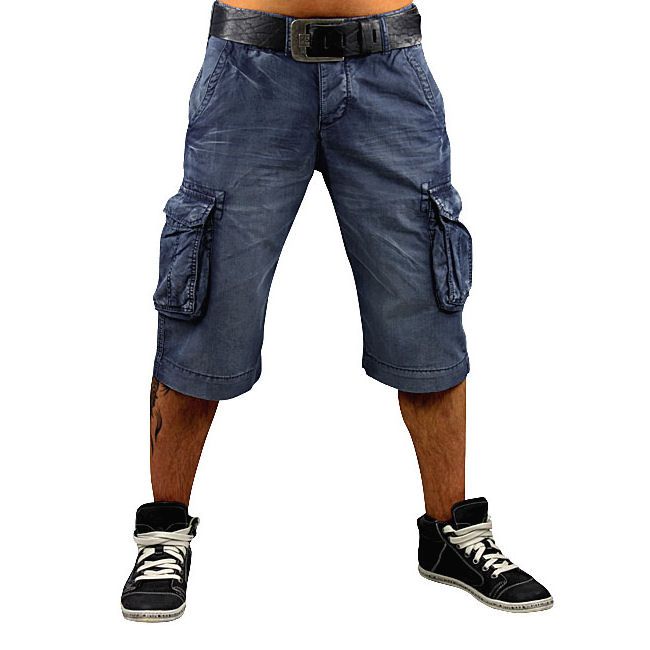 MONOPOL Cargo Shorts BS57 bleach stripe W30 40 MOD Jeans