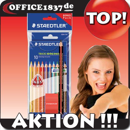 10 X STAEDTLER® JUMBO BUNTSTIFTE TRICKI DICKI BONUSPACK