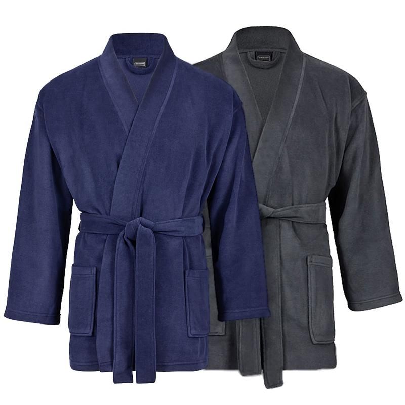 Fleece Bademantel blau oder grau S M L XL 2XL 3XL UVP 59,95 €