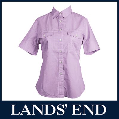 LANDS END Damen Bluse kurzarm Tunika Baumwolle *Sale*