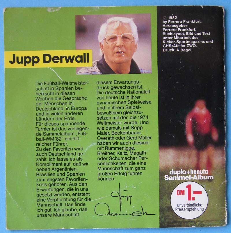 Fussball WM 82 1982   Duplo Hanuta   komplett