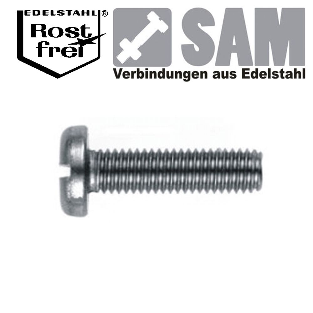 25 Stück Schlitzschrauben Flachkopf DIN 85 M4X8   Edelstahl A2   pan