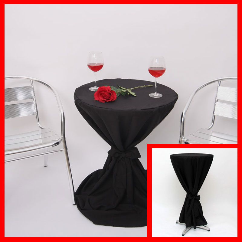 4x Husse Bistrotisch Husse Stehtischhusse 112x60 cm, schwarz, weiß