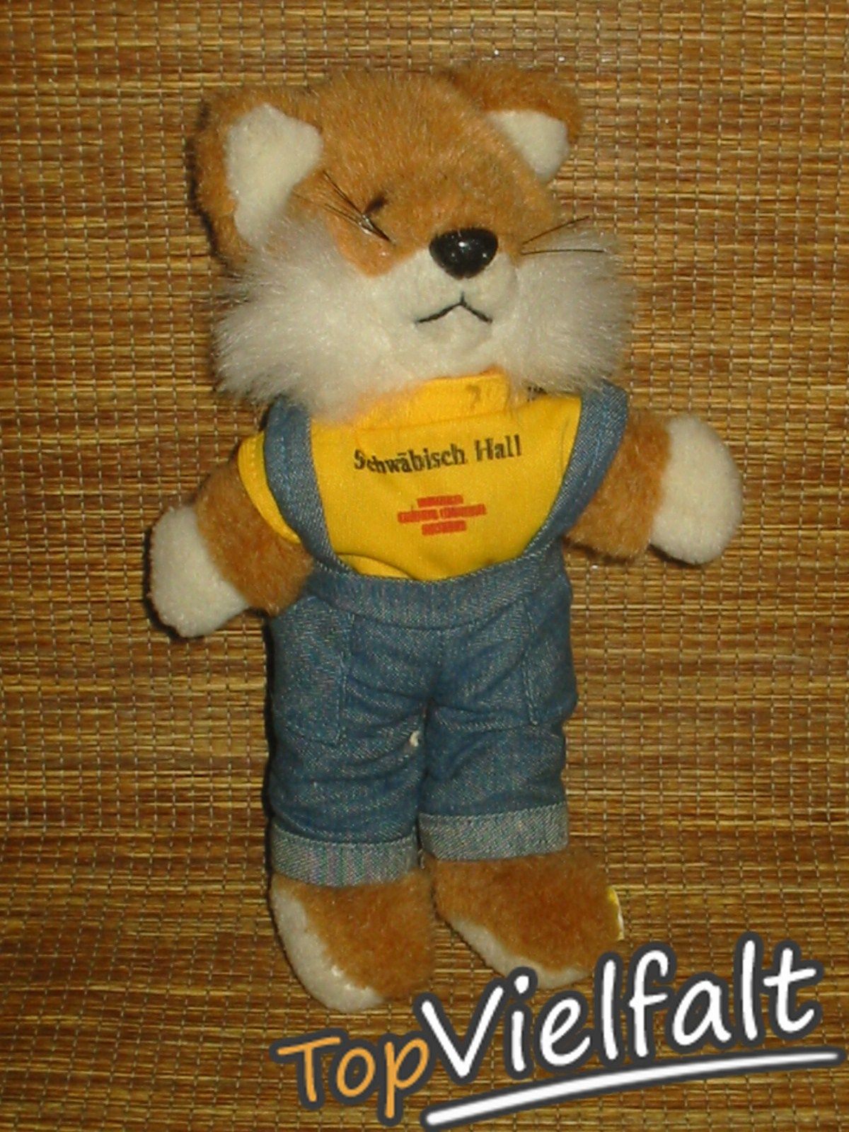 Werbefigur SCHWÄBISCH HALL FUCHS Junge BIEGEFIGUR Plüschtier 24 cm