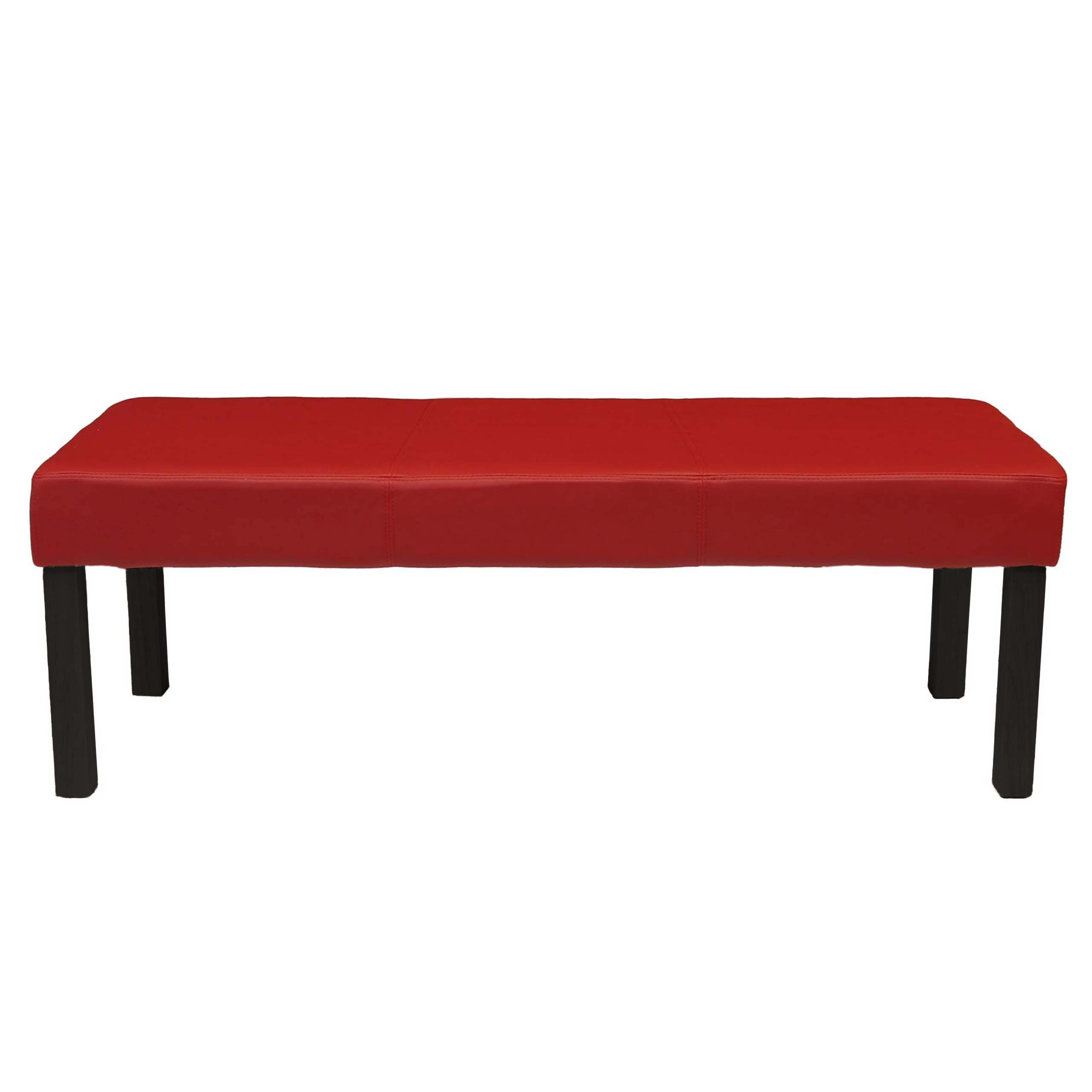 Sitzbank Polsterbank Bank M37 Kunstleder, 120x43x49 cm rot, dunkle