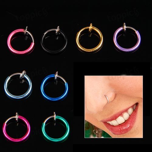 13mm Clip On Piercing Fake Nasenpiercing Ohrring Bunt