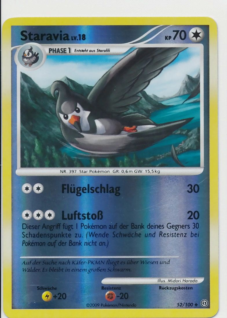 Neu * STARAVIA 52/100, Holo Karte * Pokemon Sturmtief