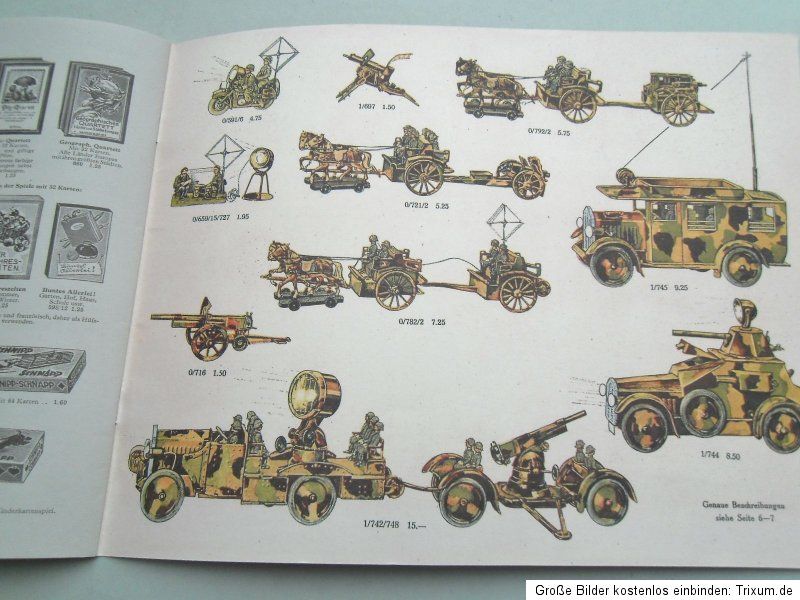 SPIELZEUG Katalog ELASTOLIN Hausser 1935 36 Indianer Soldaten Tiere