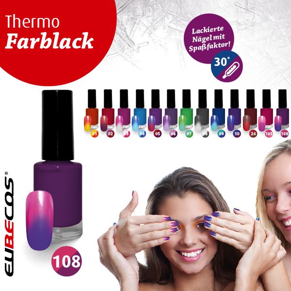 Farblack Effekt Nagellack Thermolack 5 ml 108 Dunkelviolett Pink Lack