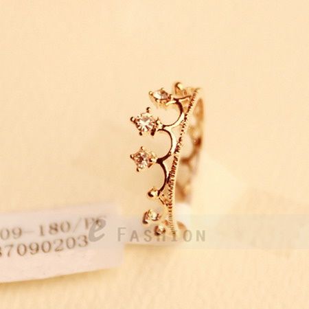 Ring Strass Krone Style Ringe Damen Fingerring NEU 102 0088